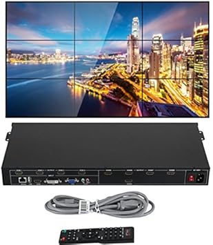 Amazon.com: Happybuy 3x3 3x2 2x2 3x1 Video Wall Controller Splicer HDMI DVI VGA 1080P Video Wall Processor Splitter con 1 entrada HDMI y 9 salidas HDMI Switch Matrix para una experiencia visual