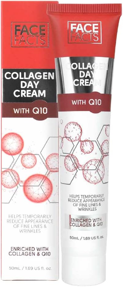Face Facts Collagen Q10 Day Cream 50ml Soften Smooth Reduce Fine Lines