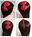 Shemay Fashion Solid Grosgrain Ribbon Hair Bows and Headbands for Toddlers Girls Kids, Red, One Size