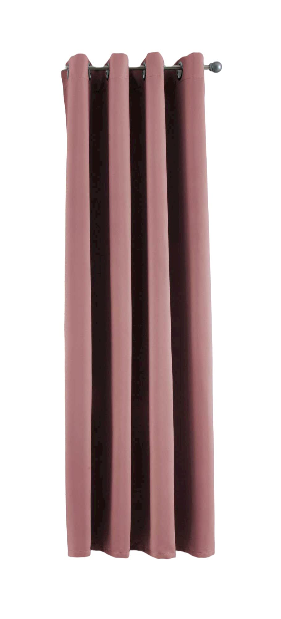 Gardinenbox NewYork Opaque Curtain Dusky Pink H x W 160 x 140 cm Pack of 1 Thermal Blackout Curtain Blackout Eyelet Sound-Absorbing Oeko-Tex UV Protection Tieback 201920600 — image 1