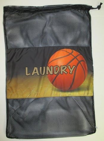 Bunk Junk Basketball Net Style Drawstring Closure Mesh Childrens Laundry Bag Suitable for Home, Sleepaway, Travel , Camp, Sleep Away Camp