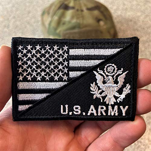 U.S. Army / American Flag Military Morale Patch with Hook & Loop (Black