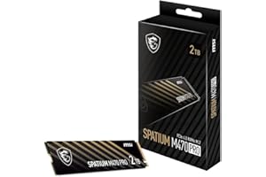 MSI SPATIUM M470 PRO PCIe 4.0 NVMe M.2 2TB SSD, 2TB Internal Solid State Drive, Speeds Up to 6000MB/s, USB-C, Reliable Storag