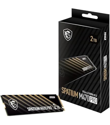 MSI SPATIUM M480 PRO PCIe 4.0 NVMe M.2 2TB Internal SSD PCIe Gen4