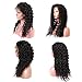 Brazilian Human Hair Wigs Deep Wave Lace Front Wigs 150% Density Glueless Natural Hairline Curly Wigs Wet and Wavy Lace Front Wig Human Hair with Baby Hair Lace Frontal Wigs for Black Women 16 Inch
