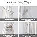 Cyrico Magnetic Curtain Tiebacks, Decorative Curtain Holdbacks Rope Holdbacks Convenient Drape Tie Backs for Thick Sheer Curtains Light Weight Drapes Outdoor and Indoor Curtains, Grey (4 Pack)