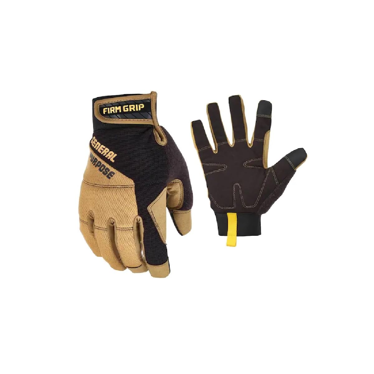 Photo 1 of Firm Grip Winter Utility Insuated Tough Working Gloves Compatible with Thinsulate - Yellow/Black, Large
