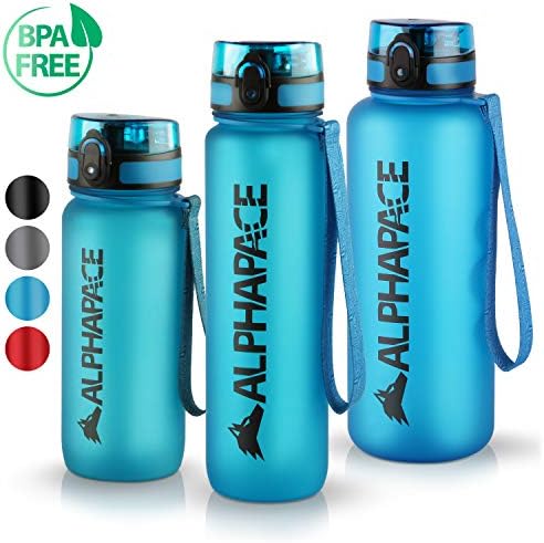 ALPHAPACE Sports Drinking Bottle 1000ml and 650ml - Tested BPA-free and Leak-proof - Premium Sport Bottle - for Sports, School, Travel, Outdoors and Leisure - Satisfaction Guarantee