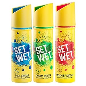 SET WET Deodorant Spray Perfume Cool, Charm & Mischief Avatar for men, 150ml (Pack of 3)