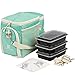 Evolutionize Meal Prep Insulated Lunch Bag - Meal Prep Cooler Bag Patent Pending Lunch Box includes Portion Control Meal Prep Containers + Ice Pack (3 Meal, Mint)