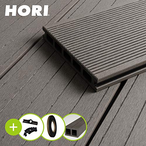 HORI® WPC-Terrassendiele Komplettset Aktion Hohlkammer Grau I Fläche: 15 m² I 3,50 m Dielenlänge – Bild 3