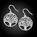 Naivo Sterling Silver Plated Tree of Life Drop Dangle Earrings for Women
