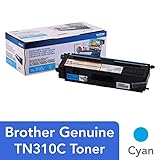 Brother Genuine Standard Yield Toner Cartridge, TN310C, Replacement Cyan Toner, Page Yield Up To 1,500 Pages, TN310