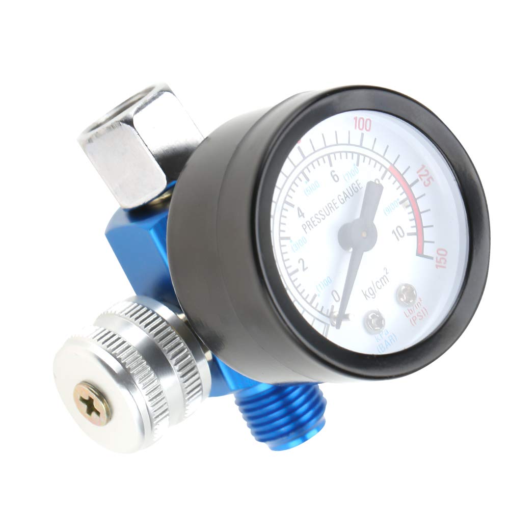 Light Weight Flexible Adjustment Pneumatic Gun Air Regulator, 0-150PSI Compact G1/4" Air Pressure Regulator, for Pneumatic Paint Spray Gun Air Inlet Joint