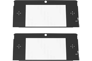 eMagTech 2pcs PVC Top Upper Screen Frame Cover Compatible with Nintendo 3DS Black