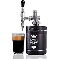 Royal Brew Nitro Cold Brew Coffee Maker Home Keg Kit System (Matte Flat Black 64 oz)