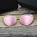Hippih Cat Eye Sunglasses Metal Frame Mirror Sunglasses For Women