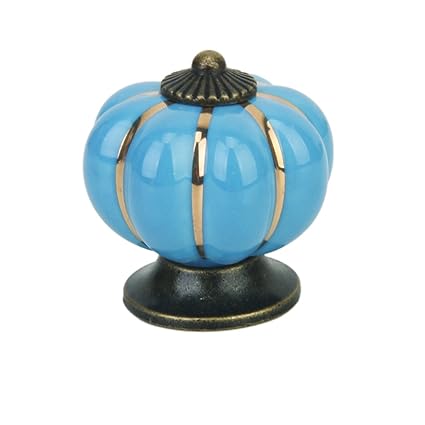 ShoppingLane Cute Pumpkin Drawer Cabinet Bin Dresser Cupboard Pull Knob Handle with Screw Blue