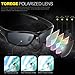 TOREGE Polarized Sports Sunglasses for Man Women Cycling Running Fishing Golf TR90 Unbreakable Frame TR034 (White&Black&Grey)