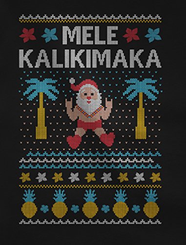 Mele Kalikimaka Hawaiian Santa Ugly Christmas Toddler Kids Long Sleeve T-Shirt - Image 3