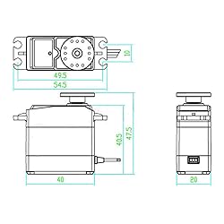 Treedix 2 pcs MG996R Servo Motor Metal Gear