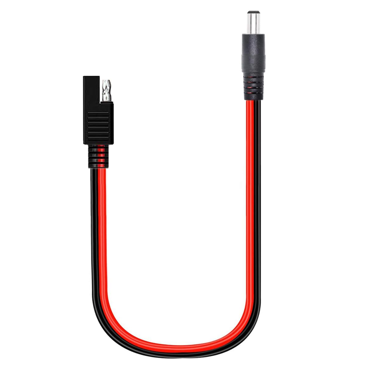 AsanWise SAE male to DC 5.5mm x 2.1mm male adapter cable SAE connector cable 14AWG DC charging cable for solar panel charger 60cm