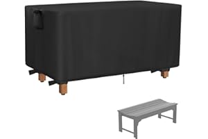 Iptienda Outdoor Bench Cover, 48inch Waterproof Backless Bench Cover Rectangle for Patio Teak Bench Farmhouse, Black-48"L x 20"W x 18"H