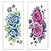 Flowers Printing Temporary Tattoos Stickers, Butterfly Rose Lotus Blossoms Stickers for Girl and Women