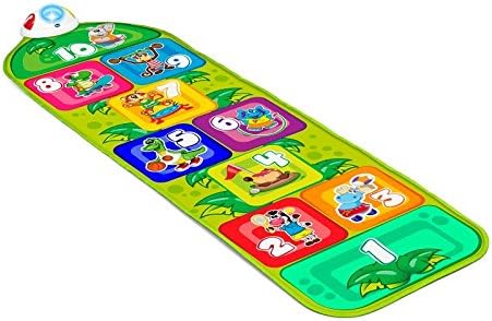 Marelle de la Jungle Tapis de Jeu Musical pour Bébés et Enfants, Jouet Electronique et Interactif avec Sons et Lumières, Jeu de la Marelle, 2 Modes de Jeu, 150 cm - Jouet Enfant de 2 à 5 Ans