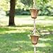 Marrgon Copper Rain Chain – Decorative Chimes & Cups Replace Gutter Downspout & Divert Water Away from Home for Stunning Fountain Display – 6.5’ Long for Universal Fit – Bell Style
