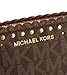 MICHAEL KORS PVC Saffiano Violet Cindy Large Dome Crossbody in Brown