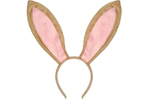 Funcredible Easter Bunny Ears Headband - Bendable Rabbit Ears for Kids and Adults - Soft Plush Bunny Costume Accessories for Easter Parties