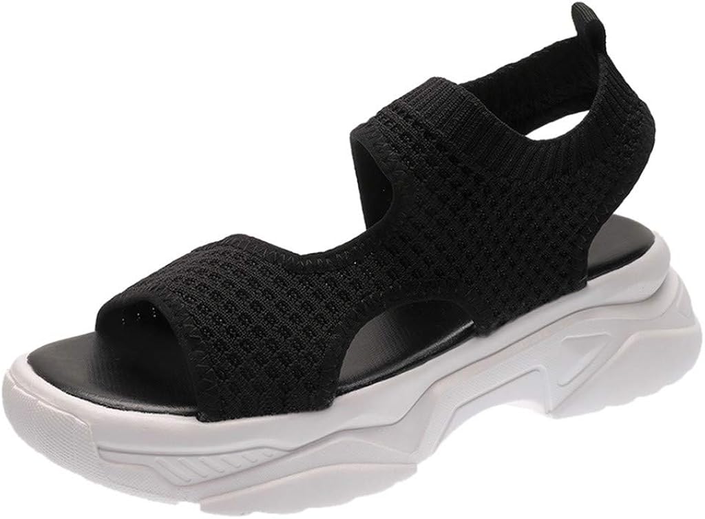 Sunhusing Platform Sandals Women's Summer New Comfortable Thick Bottom Sport Sandals Breathable Mesh Beach Sandals