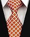 MINDENG Tartan Wool Tie Orange Check Business Men's Silk Neckties Leisure Ties