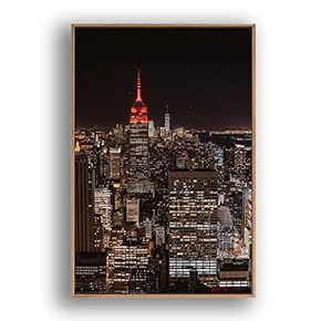 Framed Canvas Wall Art for Living Room, Bedroom Brooklyn Bridge and New York City Canvas Prints for Modern Home Decoration Ready to Hang - 16"x24" inches