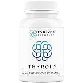 Evolved Elements Thyroid – Raw Grass-Fed Desiccated – New Zealand Sourced - Energy & Metabolism Support – Non-GMO, 60 Capsules