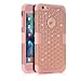 iPhone 6S Case, Pandawell™ Hybrid Heavy Duty Shockproof Case with Dual Layer [Hard PC+ Soft Silicone] Impact Protection for Apple iPhone 6 / 6S 4.7 inch (Rose Gold/Bling)