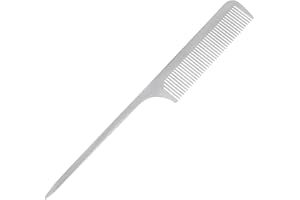 CATIEBYE Professional Titanium Steel Hair Comb Silver Anti-static Barber Hairdressing Tool for Salon and Home