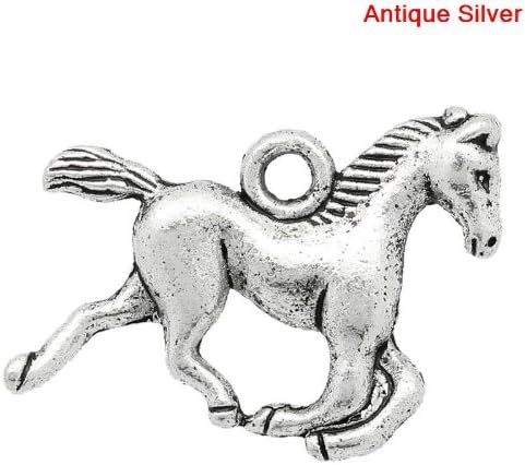Julz BeadsJulz Beads 10 Horse Charms - Antique Silver Tone - 15mm x 19mm - J29528F