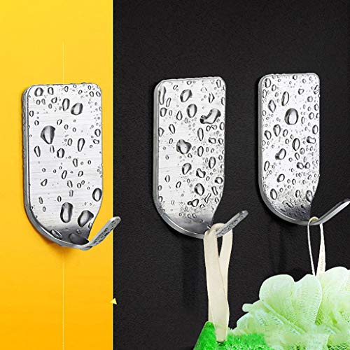 Ankola Vacuum Adhesive Hooks 2-32 pcs Strong Self Adhesive Stainless Steel Hooks Hanger for Shower Keys Bags Bathroom Kitchen (Silver/16 pc)
