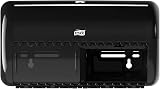 Tork T4 Black Toilet Paper Dispenser Wall Mounted Elevation view 1