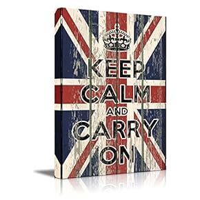 Keep Calm and Carry On Quote on Vintage...