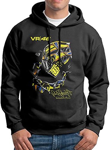 VALENTINO ROSSI Motorcycle Mens Pullover Black Hoodie