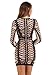 Maketina Women's Sexy Long Sleeve Lace Up Bodycon Cocktail Pencil Mini Dress Nude S