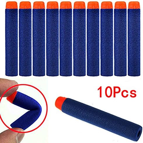 10pcs 7.2cm Foam Refill Bullet Darts for Nerf N-strike Elite Series Blasters Toy Gun (Blue)