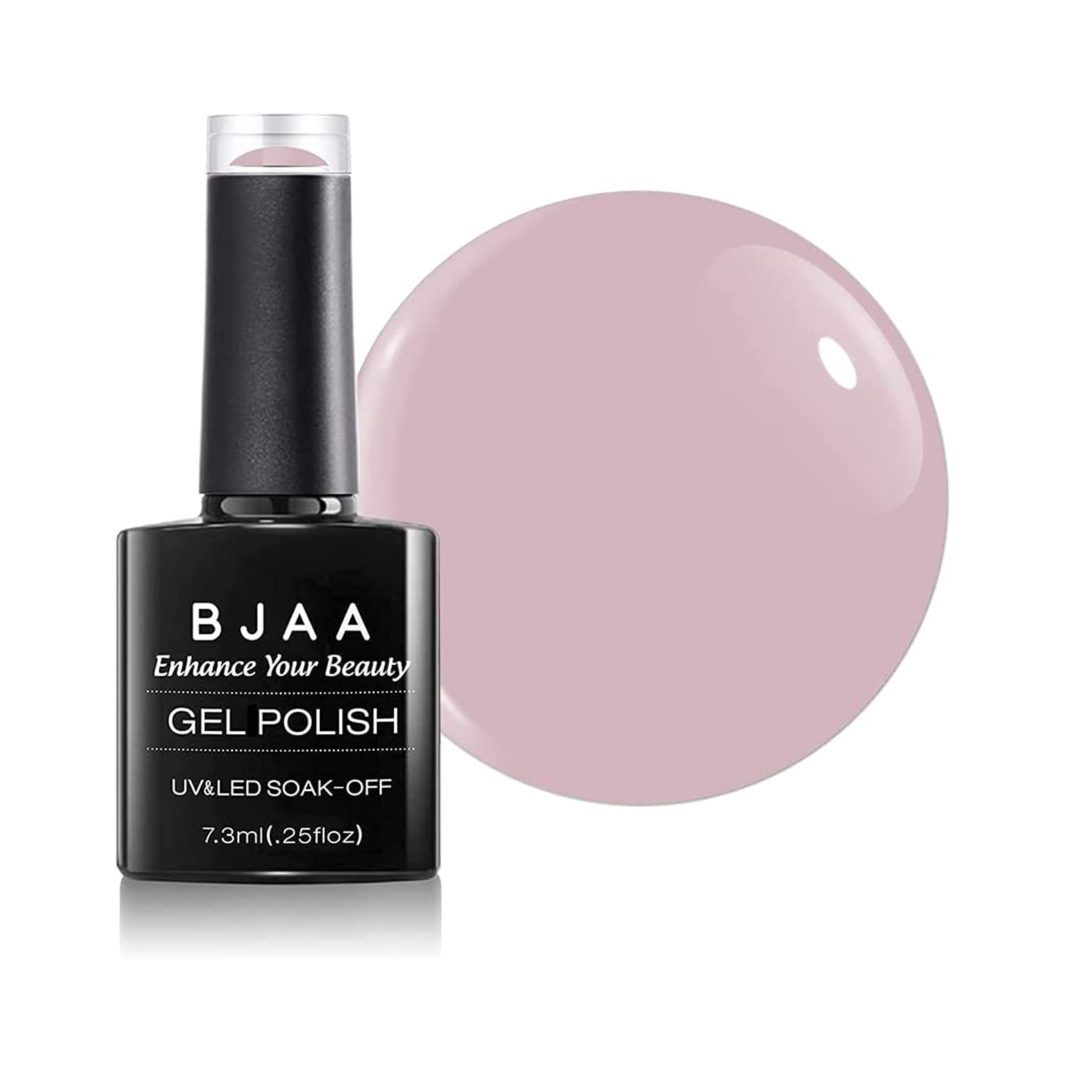 BJAA Gel Nail Polish - 1 Pcs 7.3ml UV/LED Soak-off Gel Nail Polish Manicure Pedicure for Professional, Home, Salon - Requires Drying Under UV LED Lamp - Chip Resistant - Easy to Apply (Nude)