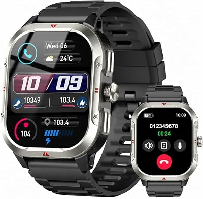 Smartwatch Herren mit GPS,2.06" HD Smart Watch mit Telefonfunktion
