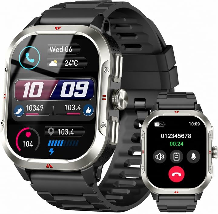 Smartwatch Herren mit GPS,2.06" HD Smart Watch mit Telefonfunktion