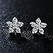 AoedeJ Tiny Flower Stud Earrings 925 Sterling Silver Earrings Cubic Zirconia Crystal Earrings for Girls Women
