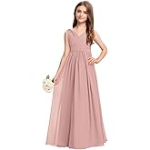 Kismissal Junior Bridesmaid Dress Wedding Flower Girl Dresses for Teen Girls Dresses Chiffon